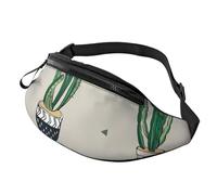 sttung Sac banane tout-en-un avec imprimé cactus vert pour les amateurs de randonnée, de voyage et de course à pied, Noir , Taille unique