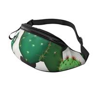 sttung Sac banane tout-en-un avec imprimé cactus vert pour les amateurs de randonnée, de voyage et de course à pied, Noir , Taille unique