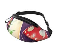 sttung Sac banane tout-en-un avec imprimé champignon rouge magique pour les amateurs de randonnée, de voyage et de course à pied, Noir , Taille unique