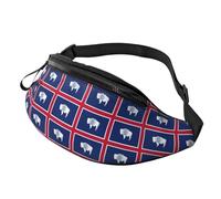 sttung Sac banane tout-en-un avec imprimé drapeau de l'État du Wyoming pour les amateurs de randonnée, de voyage et de course à pied, Noir , Taille unique