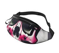 sttung Sac banane tout-en-un avec imprimé tête de mort rose pour les amateurs de randonnée, de voyage et de course à pied, Noir , Taille unique