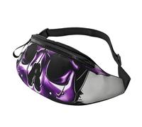 sttung Sac banane tout-en-un pour les amateurs de randonnée, de voyage et de course à pied Motif roses violettes et tête de mort, Noir , Taille unique