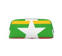 sttung Sac de rangement de maquillage élégant avec imprimé drapeau de la Birmanie - Multifonctionnel - Portable - Sac de rangement de voyage, Argenté., Taille unique