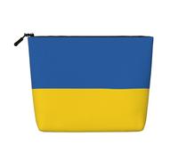 sttung Trousse de toilette de voyage en imitation lin avec fermeture éclair Motif drapeau de l'Ukraine, Noir , Taille unique
