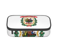 sttung West Virginia State Flag Print Sourcil Pencil Cosmetic Sac de rangement avec plusieurs compartiments pour voyage, Noir , Taille unique