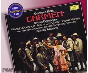 Stuart Harling (Baritone), Robert Lloyd (Bass), Sherrill Milnes (Baritone), Placido Domingo (Tenor), Ileana Cotrubas (Soprano), Alicia Nafé (Mezzo Soprano), Yvonne Kenny (Soprano), Geoffrey Pogson (Tenor), Gordon Sandison (Baritone), Leslie Fyson (Bass Baritone), Shirley Minty (Mezzo Soprano), Teresa Berganza (Mezzo Soprano), Jean Lainé (Tenor), Richard Amner (Bass), George Main (Spoken Vocals), - BIZET: Carmen / Abbado, Berganza, Domingo, Cotrubas, Milnes, Harding, London Symphony Orchestra