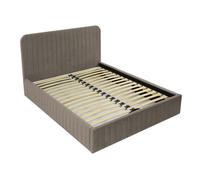 Stuart - lit coffre - 160x200 cm - sommier inclus - en velours - Taupe