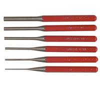Stubai 116601 Chasse-Goupille Octogonal, Argent/Rouge, Set de 6 Pièces