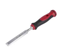 Stubai 356018 Ciseau à Bois Façon Suédois avec Manche Bi Matière, Argent/Rouge/Noir, 18 mm