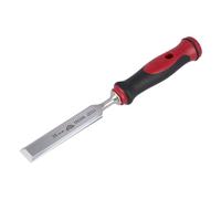 Stubai 356024 Ciseau à Bois Façon Suédois avec Manche Bi Matière, Argent/Rouge/Noir, 24 mm