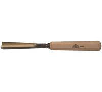 STUBAI Ciseau à bois série 52 - forme 11 | Ciseau à bois droit 12 mm, avec manche en bois, pour travaux de figurines, représentation de cheveux ondulés et d'eau, pour moulures, travail du bois