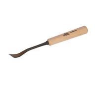 STUBAI Ciseau à bois série 52 - forme 22 | Ciseau à bois coudé, incliné à gauche 14 mm, avec manche en bois, pour surfaces lisses, pour dégrossir, sculpter encoches et reliefs, travail du bois
