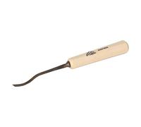STUBAI Ciseau à bois série 52 - forme 22 | Ciseau à bois coudé, incliné à gauche 4 mm, avec manche en bois, pour surfaces lisses, pour dégrossir, sculpter encoches et reliefs, travail du bois