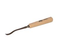 STUBAI Ciseau à bois série 52 - forme 22 | Ciseau à bois coudé, incliné à gauche 6 mm, avec manche en bois, pour surfaces lisses, pour dégrossir, sculpter encoches et reliefs, travail du bois