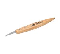 STUBAI couteau à entailler 35 mm | couteau à entailler avec manche en bois, affûtage extra-fort, lame droite, SB-V, travail du bois, outil de sculpture