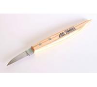 STUBAI Couteau à entailler 50 mm | Couteau à entailler avec manche en bois, affûtage extra-fort, tranchant droit et dos arrondi, outil de sculpture, travail du bois