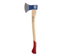 STUBAI Hache de nettoyage en look inox avec protection du manche en laiton | 1200 g poids de la tête | Hache en acier avec manche en bois, petite hache pour travaux forestiers, hache à fendre, hache u