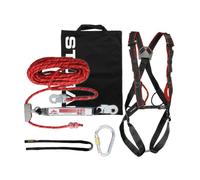 STUBAI Kit couvreur EPI Basic Plus | Harnais complet, antichute mobile 15m de corde, Work Loop 120, mousqueton HMS en acier 26kN et sac de transport pour une sécurité et un confort élevés pour les gri