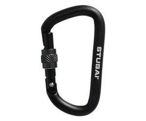 STUBAI STUBAI Accessory - Mousqueton en matériau - Avec sécurité à vis - Noir - Pour le camping, la randonnée, l'extérieur - Porte-clés