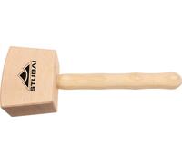 Stubai Tischler Holzhammer 1005 - Marteau de menuisier 80 × 140 mm, 650 g - tête en hêtre rouge & manche en frêne - Marteau en bois pour menuisiers, charpentiers & sculpteurs - outil de frappe précis,