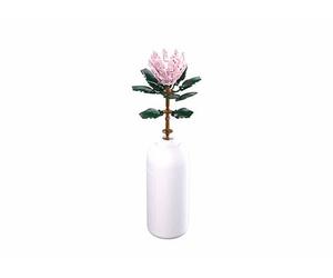 Stuban M38-B1101-03 Fleur de Blocs de Construction, Briques de Vie créatives, Tournesol Rose avec Vase Blanc, Hauteur de 39 cm