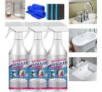 Stubborn Stains Cleaner, Bathroom Descaler Cleaner,Multipurpose Bathroom Foam Cleaner,Powerful Descaling Cleaning Agent,Bathroom Foam Cleaner Spray for Bathtub Toilet Bath Sink Glass Ceramic (3 Pcs)