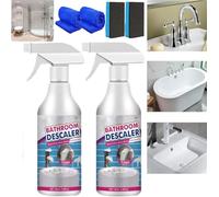 Stubborn Stains Cleaner, Bathroom Descaler Cleaner,Multipurpose Bathroom Foam Cleaner,Powerful Descaling Cleaning Agent,Bathroom Foam Cleaner Spray for Bathtub Toilet Bath Sink Glass Ceramic (2 Pcs)