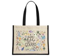 Stubbs Mugs A Little Bag For Golfeurs Sac en jute Crème et noir