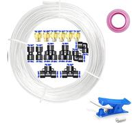 Stubotar transparent 10M Tuyau d'arrosage en Polyuréthane 4mm OD X 2,5MM ID PU Air Tubing avec 14 Kits de Connecteurs et Cutter Flexible et Résistant aux Intempéries