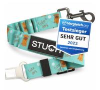 STUCH Ceinture de Sécurité Bungee Universelle pour Chien & Chat - Réglable et Compatible Toutes Races & Presque Tous Véhicules - Turquoise (One Size)