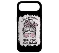 Stuck Between IDK IDC and IDGAF Messy Bun Sunglasses Coque pour iPhone Air