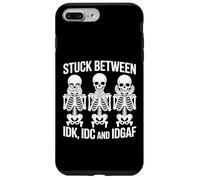 Stuck Between IDK IDC IDGAF Squelette Drôle Meme Coque pour iPhone 7 Plus/8 Plus