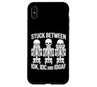 Stuck Between IDK IDC IDGAF Squelette Drôle Meme Coque pour iPhone XS Max
