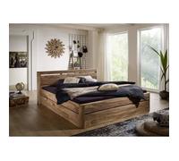 Stucture lit double 140x200cm - Bois massif de palissandre teinté (Smoked cherry) - TORONTO 162