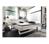 Stucture lit double 140x200cm - Bois massif d'épicéa laqué (Blanc) - VANCOUVER #709