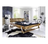 Stucture lit double 160x200cm - Bois de chêne sauvage huilé - Design rustique - SALZBURG 101