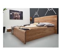 Stucture lit double 180x200cm - Bois massif d'acacia laqué (Bois naturel) - Design naturel - PURE EDGE 303