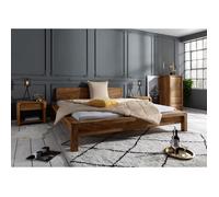 Stucture lit double 180x200cm - Bois massif de palissandre huilé (Marron) - BUENO 001