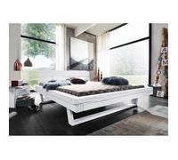 Stucture lit double 180x200cm - Bois massif d'épicéa laqué (Blanc) - VANCOUVER #711