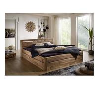 Stucture lit double 200x200cm - Bois massif de palissandre teinté (Smoked cherry) - TORONTO 158