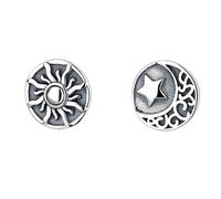 Stud Earringfor Men Women,Dainty Simple Sun Moon & Star Mismatched with Vintage Totem