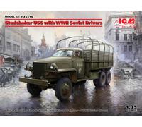 Studebaker US6 With WWII Soviet Drivers 1:3 5 Plastique Model Kit Icm