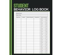 Student Behavior Log Book: Behavior Tracking Journal for Recording Incidents, Time, Location, Actions, Outcomes, Parent Communication, and Classroom Notes