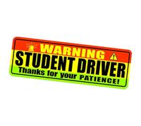 Student Driver Magnet Car Sign Reflective Magnetic Bumper Sticker | Reflective Magnetic Sign For New Drivers. Waterproof 24x8cm Sticker Warns Others And Removes Without .
