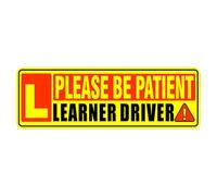 Student Driver Magnet for Car - Reflective Reusable Safety Magnet, Warning Rookie Driver Bumper Sign with High Visibility Yellow, Removable Magnetic Warning, Ideal for Car Window Please Be Patient