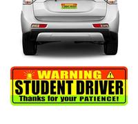 Student Driver Magnet for Car - Reflective Reusable Safety Magnet, Warning Rookie Driver Bumper Sign with High Visibility Yellow, Removable Magnetic Warning, Ideal for Car Window Please Be Patient
