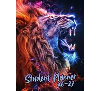 Student Planner 2026 2027: Lion, a comprehensive organizer with an annual calendar and timetables for arranging study sessions, with special sheets for important notes and more.
