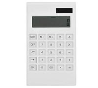 Student Scientific Calculatrice de Bureau Solaire et Batterie à Double Alimentation Blanche avec Bouton en Cristal Grand écran à 12 Chiffres pour l'école, Le Bureau, la Maison,