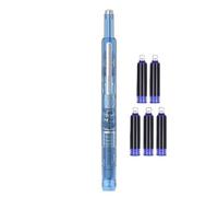Students Retractable Fountain Pen - Transparent 0.38mm Tip Writing Tool, Includes 5 Refillable Ink Cartridges | School, Study, Homework, Office, Journaling, caligraphy, Art Projects, Note-Taking