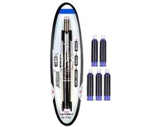 Students Retractable Fountain Pen - Transparent 0.38mm Tip Writing Tool, Includes 5 Refillable Ink Cartridges | School, Study, Homework, Office, Journaling, caligraphy, Art Projects, Note-Taking